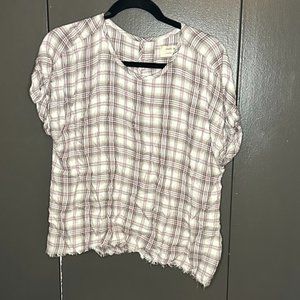 CLOTH & STONE Serain Frayed Detail Top